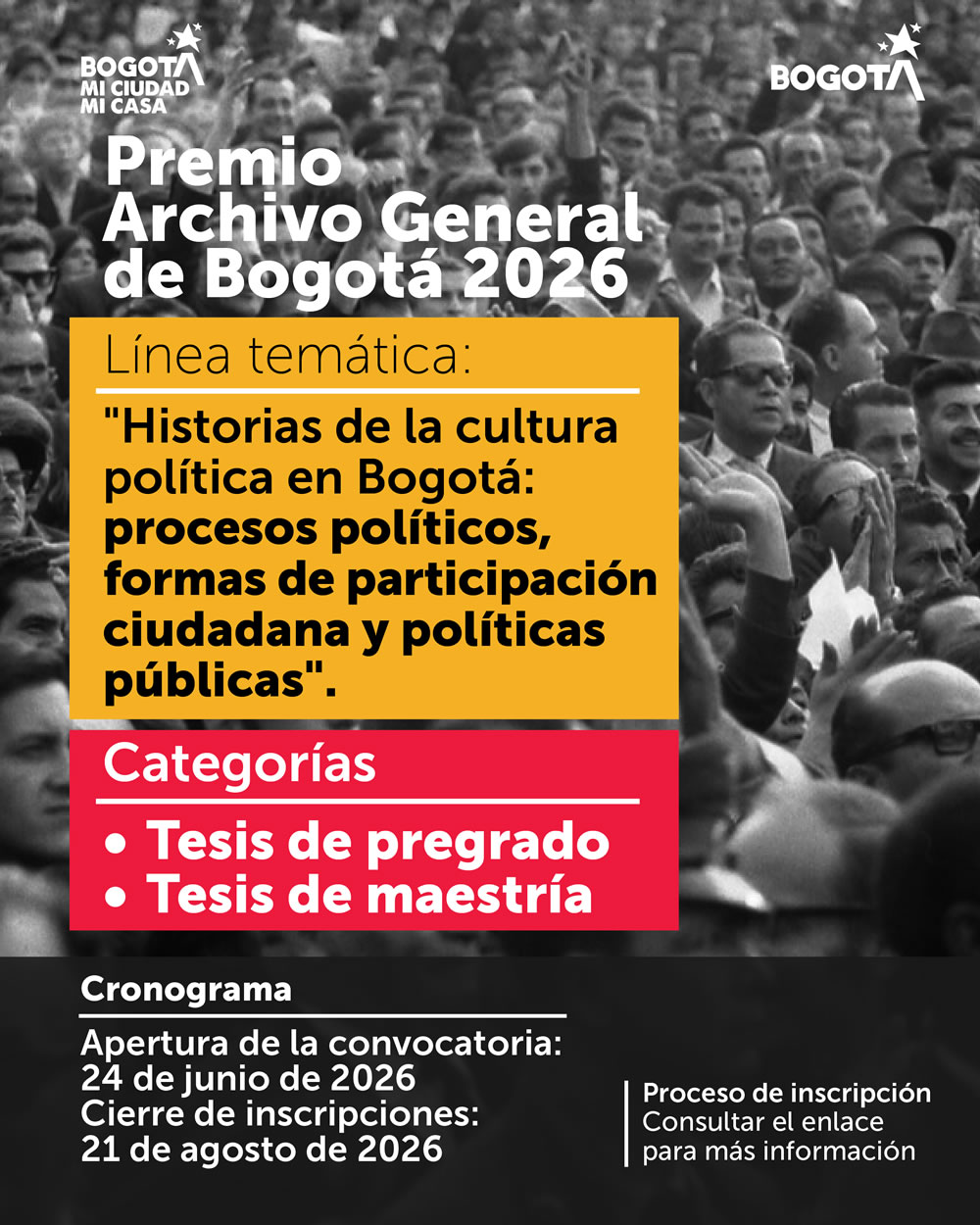 Convocatoria Premio Archivo de Bogotá 2026